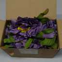 250 Pcs Artificial Flowers Heads Mini Silk Mix Flowers Fake Peony Daisy Rose Flowers Multicolor Small Flower Heads for Wedding Home Decorations Party Craft Garland DIY (Purple)