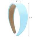 3 x Light Blue Headband for Women 2 inch Wide Thick Blue Head Bands for Women's Hair Non Slip Fashion Womens Headband Satin Cute Light Blue Headbands for Girls