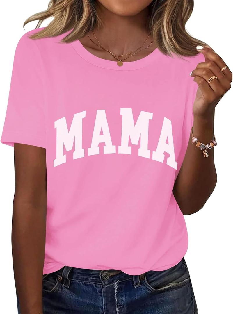 Kistore Womens Crew Neck Short Sleeve Tops Dressy Casual Blouses Summer Shirts S-3XL (Pink, L)