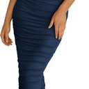 PRETTYGARDEN Womens 2026 Summer Off The Shoulder Dress Ruched Bodycon Sleeveless Split Cocktail Party Maxi Dresses (Large, Navy)