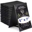 Gerrii Leatherette Table Tents Black PU Leather Menu Covers Bulk Double Sided Frame Sign Holders 2 Side Drink Dessert Menu Folders for Restaurant Coffee Cafe Bar Wedding Supplies(12 Pack,5 x 7 Inch)