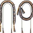 Graduation Lei Set for 2026 Grads, Woven Lei with Honor Cord, Double Braided Ribbon Lei for 2026 Graduate Ceremony Party (Gold, Black and White)