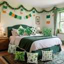 8 Pcs 18x18 Inch St. Patrick Pillow Covers St. Patrick Decor Throw Pillow Covers Set of 8 Green Irish Shamrock Decorative Couch Cushion Pillowcase Room Bedroom Sofa Holiday Decor