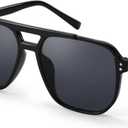 FEISEDY Retro Square Aviator Sunglasses Women Men 70s Vintage Trendy Plastic Frame Sun Glasses B2835