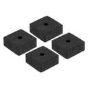 PATIKIL Rubber Anti-Vibration Pads, 4 Pcs Square Vibration Isolation Mats with Hole 1.97" x 1.97" x 0.8" for HVAC Air Conditioner Air Compressor Dryer, Black