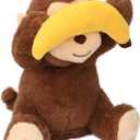 Hopearl Peek A Boo Monkey with Banana Interactive Repeats What You Say Plush Toy Musical Singing Talking Stuffed Animal Adorable Electric Animate Birthday Festival, Brown, 11''