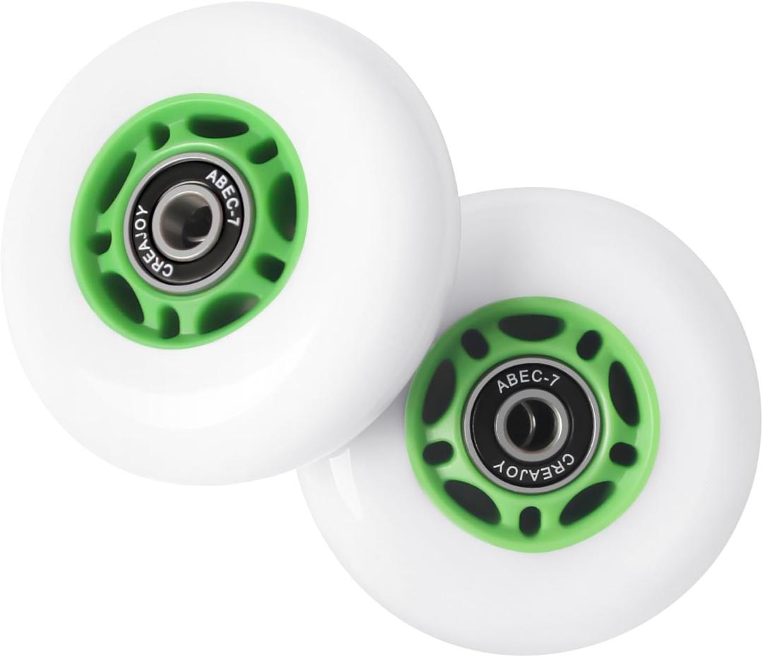 RipStik Casterboard Replacement Wheels, 76mm with Bearings, Set of 2 (Green)