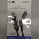 Apor USB C Cable, 60W 4 in 1 Charging Cable (3.3 ft) Flat Braided Nylon Multi Charging Cable Zinc Alloy House Type C/USB A for iPhone/Samsung/ipad