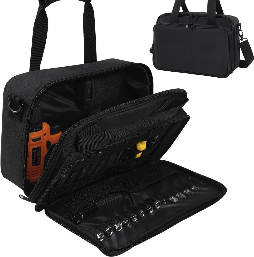 Hard Case Compatible with BLACK+DECKER LDX120C / LD120VA MAX Cordless Drill Driver, Travel Case for Cordless Drill/Driver Bits And Accessories (Fit for Most Standard Drills), Black (Bag Only)