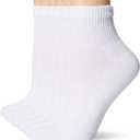 Hanes womens Ankle Socks, Comfort Toe Seamed, White & Black Available, 6-pack (White)