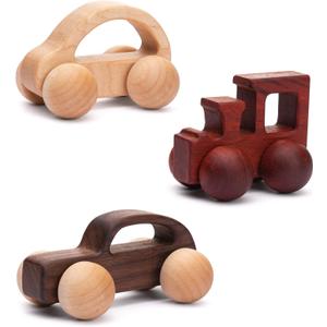 3PCS Wooden Baby Toys, Montessori Toys for Babies 0-6-12 Months, Baby Grasping Toys Push Car Toys for 1 Year Old Boy Birthday Gift #1