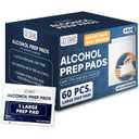 JJ CARE Large Alcohol Prep Pads Pack of 2 4 x 6" Sterile Prep Pads Individually Wrapped, 70% Isopropyl Alcohol Wipes, 2 Ply First Aid Swabs, Perfect for Medical, First Aid Kit & Home, 2 Pack, 60 Per One (120 Pcs)