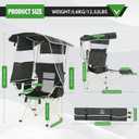 Nice C Chair with Canopy, Umbrella Chairs, Chair with Shades, Sports Chairs, w/Removable Footrest, Cooler Bag, Cup Holder for Camping, Fishing, Sports, Beach (2-P Green), 2-Pack Green w/Footrest