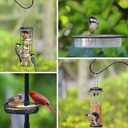 ERYTLLY 2-Hooks Bird House Pole Stand Kit 80 Inch Multi Feeders, Bird Bath, Feeder Tray - Heavy Duty Bluebird Feeder Support Rod Mount Set for Outdoor