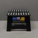 Folding Step Stool - Portable Handy Step Stool, Non Slip Compact Travel Step| Heavy Duty Foldable Footstool, Lightweight Folding Stool, Collapsible Step Stool for Kitchen, Living Room, Garden (Black)