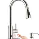 APPASO Touchless Kitchen Faucet with Pull-Down Sprayer, Kitchen Sink Faucet Touchless Brushed Nickel, Single Handle Hands-Free Motion Sensor Faucets Suitable for 1 or 4-Hole Sink, Stainless Steel
