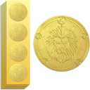 Peacoblue Gold Foil Sticker Seal Embossed 2 Inch 100Pcs Leo, Self Adhesive Golden Around Embossing Decals for Invitation Certificate Envelope Seal Gift Card Decoration