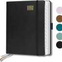 Planner 2025,Daily Weekly and Monthly Appointment Book 2025 , Medium Size (6.5" x 8.5"), Hard Cover Calendar Agenda with Hourly Schedule, Monthly Tabs, 100 GSM, Perfect for School Home Office Planning, Black