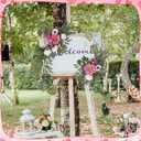 Wedding Arch Decorations 2 Pack - Reusable Artificial Hanging Flowers Floral Swag Greenery Garland for Wedding Welcome Sign Backdrop Bridal Ceremony Reception Backdrop, Baby Shower