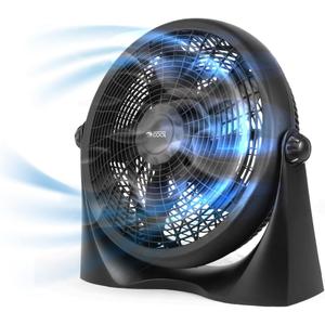 Commercial Cool 16 Inch High Velocity Floor Fan, Black
