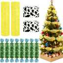 Suncalla Cartoon Toy Christmas Ribbon Garland Yellow Deco Mesh Cow Print Grosgrain Ribbon Ornaments Blue Ball Garland Ties Christmas Tree Decorations for DIY Xmas Tree Decor Wreaths Crafts