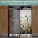 Dishwasher Magnets Decorative Cover,Rustic Wildflowers Refrigerator Magnet Cover,Washable Spring Garden Floral Butterfly Dishwasher Front Panel Cover Home Kitchen Decoration 23x26 Inch