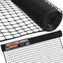 Houseables Plastic Fence, Plastic Mesh Fence, Mesh Fencing, Deer Netting, Cat Netting, Temporary, Balcony, Pets, Garden, Chicken, Poultry, Dogs, Construction, Yard, Protection, Black, 4 x 50 Feet Roll