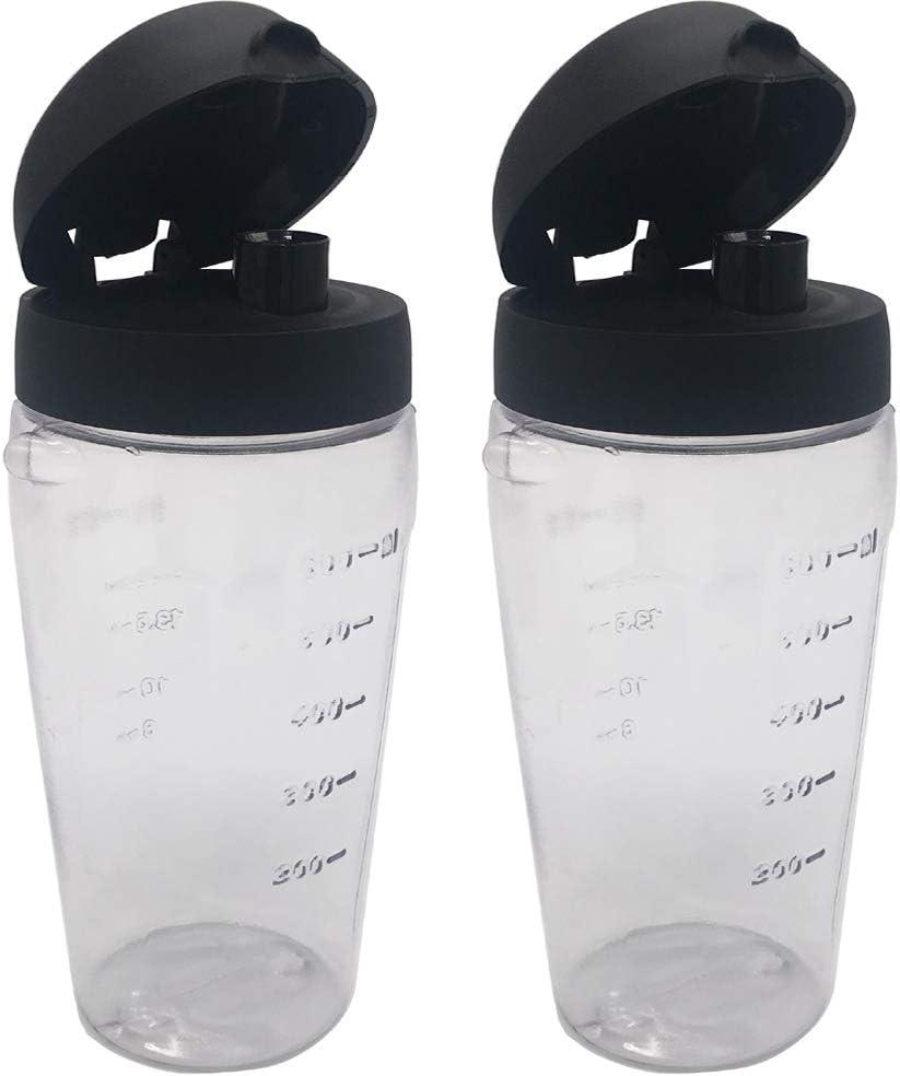 Joystar 2 piece Blender Smoothie bottle cup with lid for Oster Blender Blend-N-Go Smoothie blender or Cup for Oster Classic Series blenders(2, PETG)