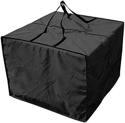 Outdoor Cushion Storage Bag, Patio Cushion Storage Bag with Zipper and Handle, Waterproof Patio Storage for Furniture, Bedding, 31.9''*31.9''*24'' (Black)