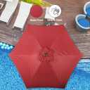 Simple Deluxe 7.5ft Patio Umbrella Outdoor Table Market Yard Umbrella with Push Button Tilt/Crank, 6 Sturdy Ribs for Garden, Deck, Backyard, Pool, Red