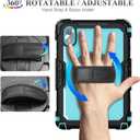 SEYMAC stock Tablet Case for Lenovo Idea Tab 11'' / M11 (TB336FU/TB330FU) 11 inch Drop-Proof Protection Cover with 360 Rotate Stand & Strap [Pen Holder] & Screen Protector 2025/2024, Sky Blue+Black