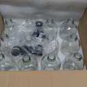 PINIWON 12 Pack 16 oz Clear Glass Bottles, Boston Round Sample Bottles with Black Poly Cone Caps, Labels and Funnels