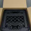 CleverMade Collapsible Milk Crate, Obsidian, 3PK - 25L (6 Gal) Stackable Storage Bins, Holds 50lbs Per Bin - Clevercrates are Heavy Duty, Plastic Collapsible Storage Crate for Multi Purposes (Black - Pack of 3)