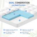 Dual Layer 3 Inch Memory Foam Mattress Topper Queen Size, 2 Inch Cooling Gel Memory Foam Plus 1 Inch Pillow Top Mattress Pad Cover, with 8-21 Inch Deep Pocket