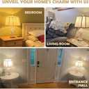 25'' Farmhouse Table Lamp for Living Room Bedroom, 2 USB Ports Vintage Rustic Nightstand Desk Lamp with Nightlight, White Hollow Out Resin Lamp for End Table (Bulb Included)