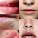 Vsnnsns 16G Lip Rings Stainless Steel Horseshoe Snake Bite Monroe Labret Medusa Lip Piercing Jewelry Tragus Daith Forward Helix Conch Cartilage Earrings Studs Piercing Jewelry for Women Men 16 Gauge (Silver)