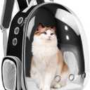 Cat Backpack Carrier Bubble Bag, Transparent Space Capsule Pet Carrier Dog Hiking Backpack, Small Dog Backpack Carrier for Cats Puppies Airline Approved Travel Carrier Outdoor Use Black