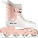 Inline Skates for Women Girls - Adult Inline Skates for Outdoor and Indoor, with Durable Outer Shell and Ankle Support, ABEC-7 Bearings, Solid and Comfortable (US Women 8, Pink / White)