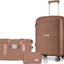 LARVENDER Carry On Luggage 22x14x9 Airline Approved, Suitcases with Wheels, 3 Piece Set