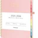 Forvencer Academic Planner 2025-2026, Hardcover Weekly & Monthly Calendar Planner, July 2025 - June 2026, 6" x 8", Daily Agenda Book with Tabs, College Organizer Notebook, School Supplies for Student Teacher Classroom, Pink