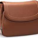 befen Genuine Leather Crossbody Bags for Women with Built in RFID Wallet Medium Womens Saddle Bag Cross Body Purse (Cognac Brown)