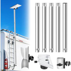 Starlink Mini RV Ladder Mount Kit,10FT Starlink Mini Flag Pole Mounting Kit,Fits 0.7 to 1.1 Inch RV Ladder Rails,Adjustable 5 Section Tubes,with Adapter,Simple Installation(for Mini)