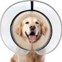 Dog Cone Collar with Enhanced Anti-Licking, Inflatable Dog Cone After Surgery, Adjustable Size with Soft Padding for Small Medium Large Dogs - Pale Yellow/M+