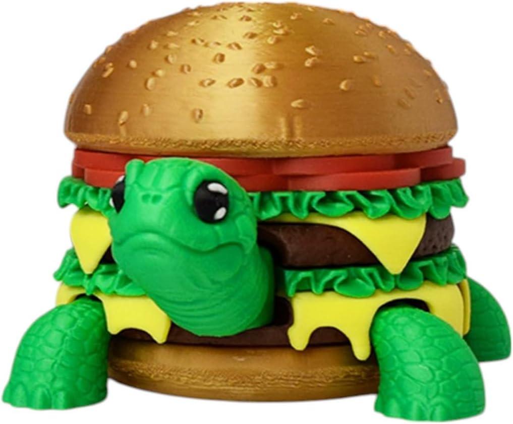 3D Printed Turtle Hamburger Set,3D Printed Animal,Detachable DIY Turtle Hamburger Models Ornament for Easter Basket Stuffers,Office Desktop and Collectible.