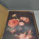 WALLZK Vintage Framed Wall Art Peony Wall Decor Pink Floral Canvas Prints Cottagecore Decor Rustic Farmhouse Pictures Artwork for Walls Living Room Bedroom Bathroom 16"x24"