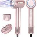 Hair Dryer, High-Speed Ionic Low Noise Blow Dryer with Brushless Motor for Fast Drying, Thermo-Control Quiet Compact Hair Blow Dryer with Magnetic Diffuser for Curly Hair for Home Travel Salon