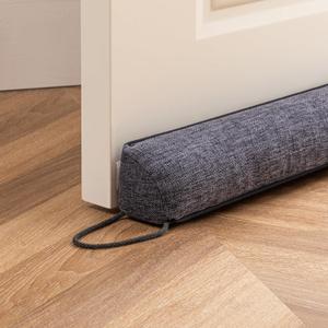 Sunolga 36" Linen Door Draft Stopper Blocks Hot and Cold Air with Removable Washable Cover for Bottom of Door, All-Season Seal for Noise, Wind, Door Sweep for Gaps Up to 3", Home Essentials, Black