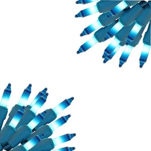 Vigdur 2 Pack 13ft 50 Count Outdoor String Lights on Blue Wire Cord, UL Approved for Indoor/Outdoors Use, Connectable 120V Clear Outdoor Lights for Xmas Patio Home Party Garden Decor(Blue)