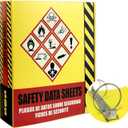 Ring Binder Depot SDS Binder, Heavy Duty 3 Ring Binder with 1.5 in Capacity Holds 250 Pages, Trilingual with EnglishSpanishFrench, Durable and Highly Visible Safety Data Sheets, Yellow