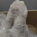 Thick Faux Rabbit Fur Couch Cover 1-Piece Non-Slip Warm Soft Cozy Sofa Covers,Fluffy Plush Sofa Slipcover Furniture Protector for Kids,Pets(Khaki,71" x 118")